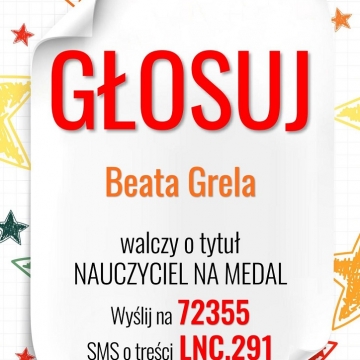 Beata Grela, nauczycielka ZS Nr 1 nominowana w plebiscycie "Nauczyciel na medal"