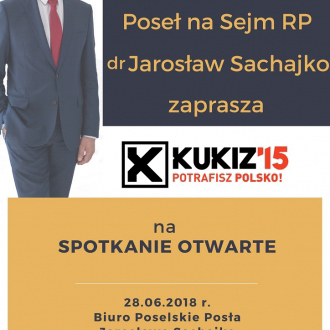 Zaproszenie na spotkanie z posłem Jarosławem Sachajko